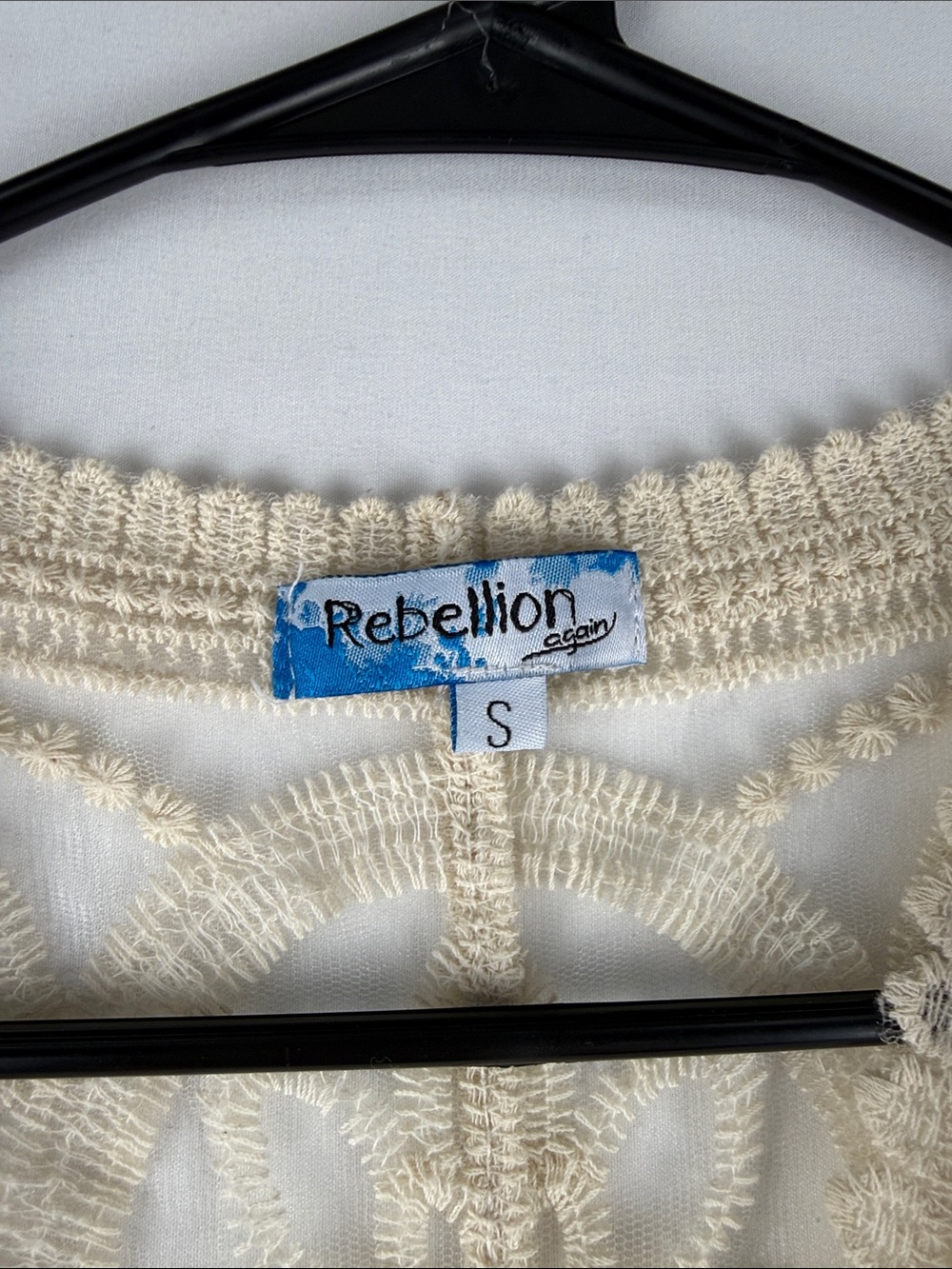 Rebellion Again Ivory Lace Cardigan Size S - Picture 4 of 5